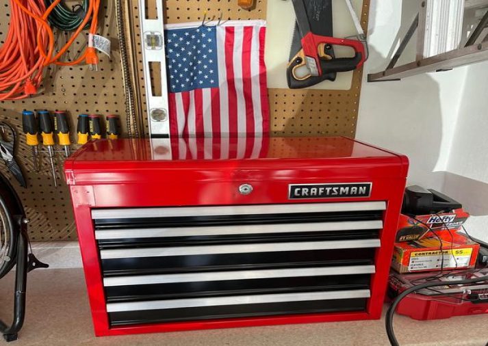 craftsman toolbox with american flag